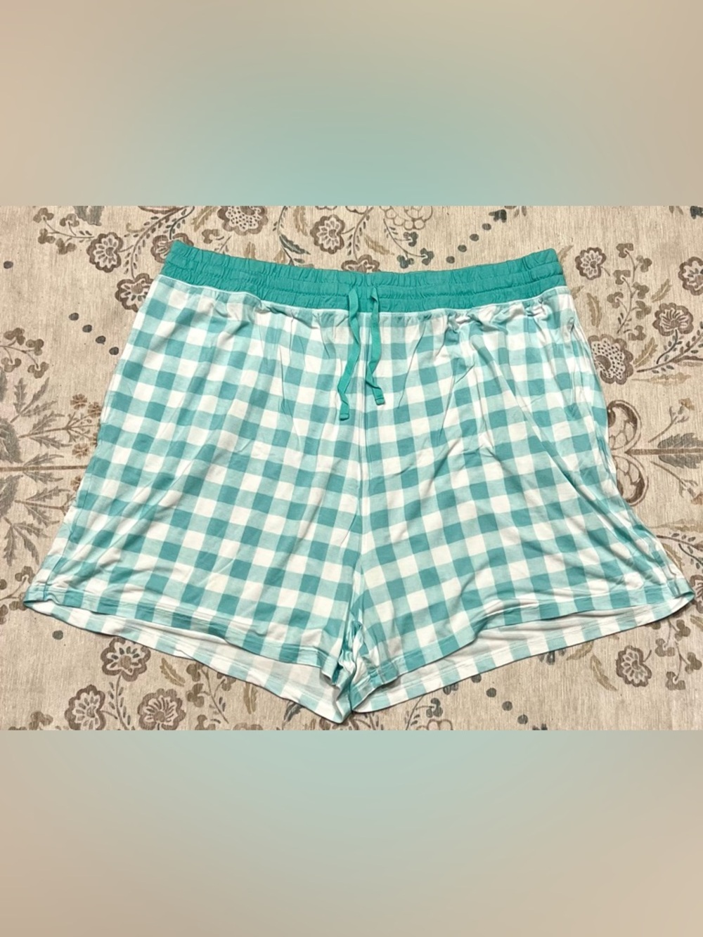 Little Sleepies Women’s Soft Pastel Blue Plaid Shorts Pajamas Size 3XL